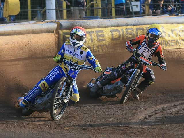 Edward Kennett leads his Scunthorpe opponent - and he was a key man in the Eagles' win / Picture: Mike Hinves