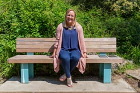 Emily Kenward, founder of Time To Talk Befriending, on her bespoke bench made by Jay Blades from The Repair Shop