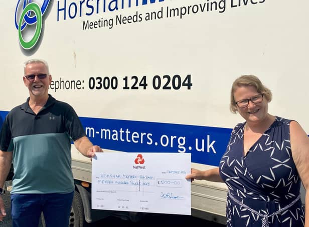 Peter Hansen, chair of the Normandy Centre in Denne Road, Horsham, with Emma Elnaugh, managing director of Horsham Matters SUS-210727-111333001