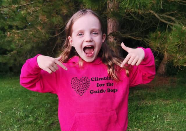 Five-year-old Paige, from Littlehampton, in her Mount Snowdon Charity climb top