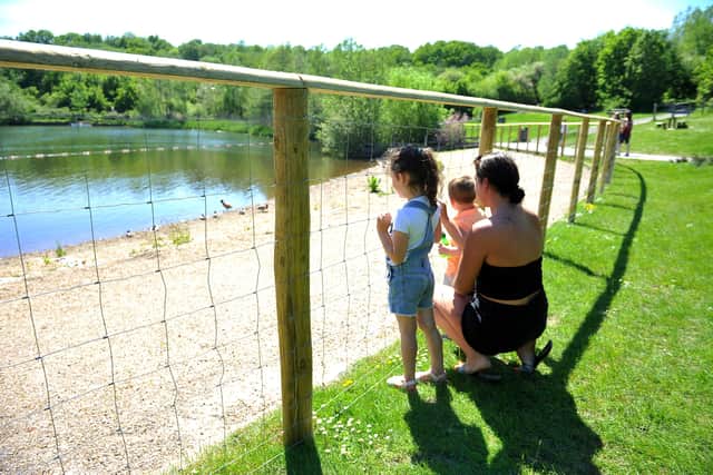 The "Beach area" at Southwater Country Park is now enclosed by a wire fence. Pic S Robards SR2106015 SUS-210106-172226001