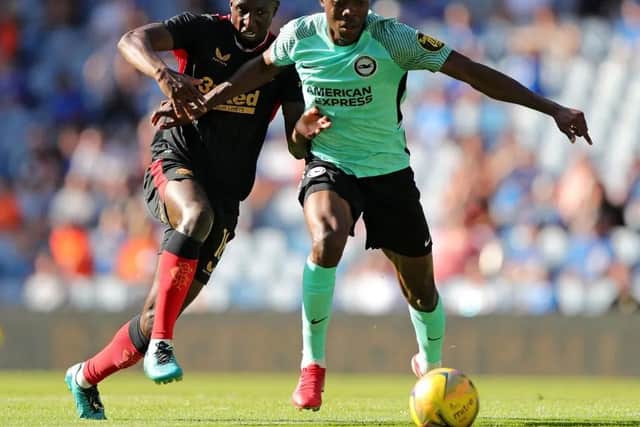 Enock Mwepu made his first appearance for Brighton against Rangers last week