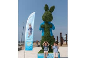 The three-metre-tall topiary on Brighton seafront celebrated the UK digital release of Peter Rabbit 2.