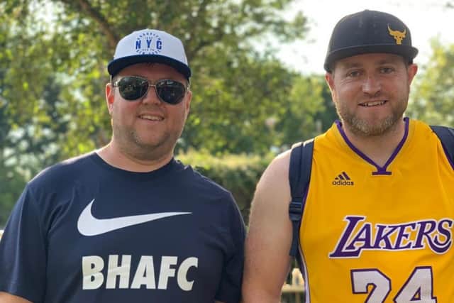 Joe Westwood and Matt Gray walked from from Chichester to Worthing to raise money for the special care baby unit at Worthing Hospital