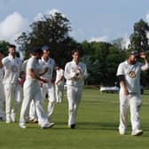 Cuckfield CC walk off the pitch as victors in their game with Brighton & Hove CC. Pictures by David Reid