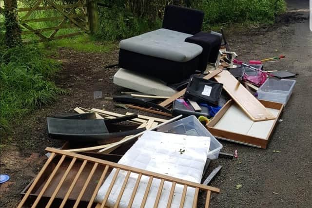 Flytippers have left furniture in the road in Broxmead Lane, Bolney, said Sussex Police.
