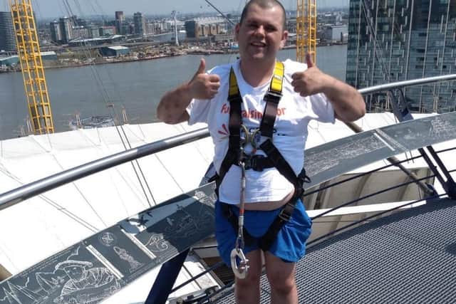 Horley-based volunteer Matt Leadbeater completed the fundraising challenge 'Up at The O2' in aid of Active Prospects
