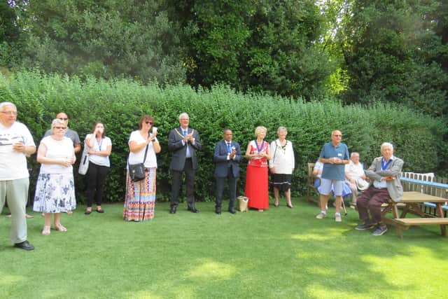 Guests enjoy the tenth anniversary speeches. Picture: Haywards Heath Town Council.