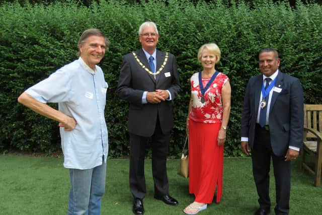 From left: John Sabin, Haywards Heath town mayor Howard Mundin, Margaret Baker  and cllr Sujan Wickremaratchi. Picture: Haywards Heath Town Council.