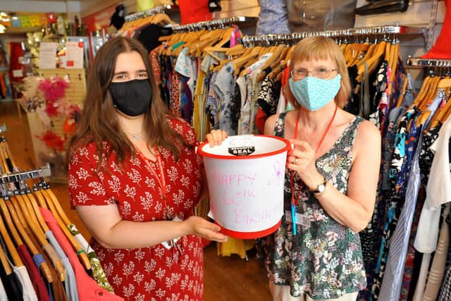 British Heart Foundation staff in the charity shop. Picture: Steve Robards SR2107292
