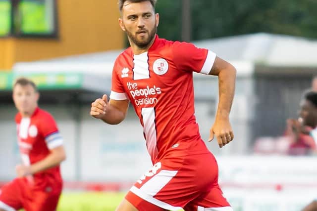 Jack Payne in action for Crawley Town against West Ham United under-23 on Monday. Picture by Jamie Evans/UK Sports Images Ltd