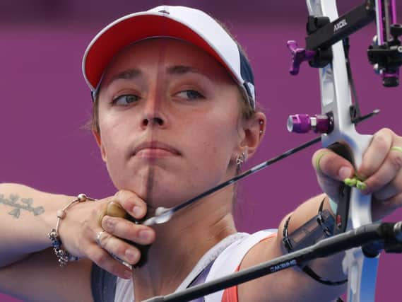Bryony Pitman is a picture of concentration in her last-16 Olympics clash but it ended in defeat / Picture: Getty
