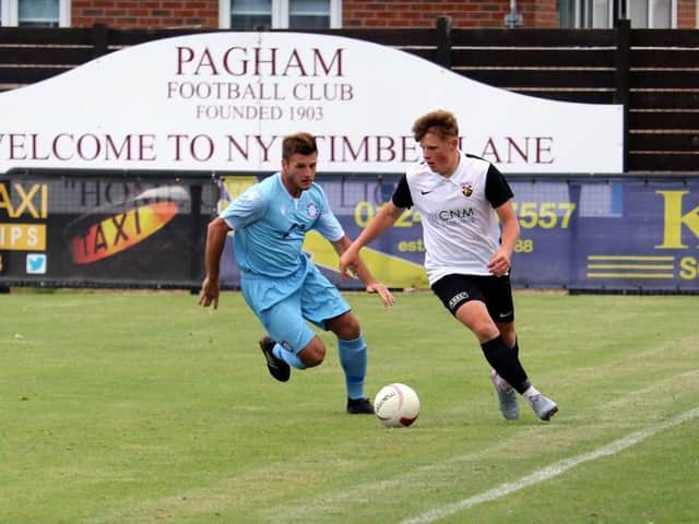 Little Common in action in their 4-0 win at Pagham / Picture: Roger Smith