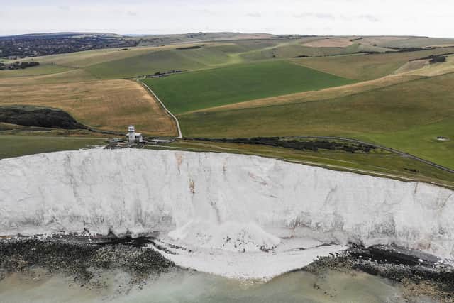 Belle Tout cliff fall. Photo from Eddie Mitchell. SUS-210208-111321001
