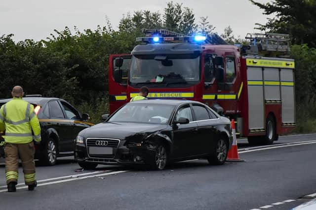 Firefighters on the scene following the collision on the A27. Picture from Lewis Isted. SUS-210308-151604001