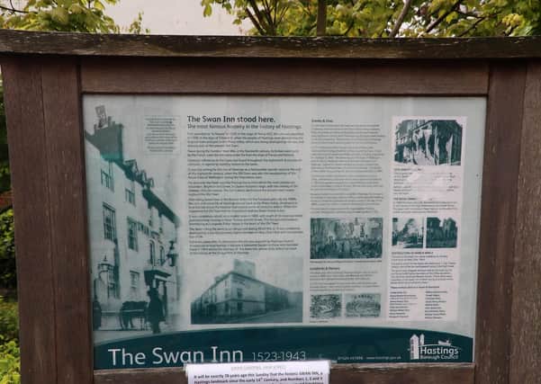 The Swan Inn was destoryed on May 23 1943 by an enemy fighter bomber during World War II. Photo by Roberts Photographic