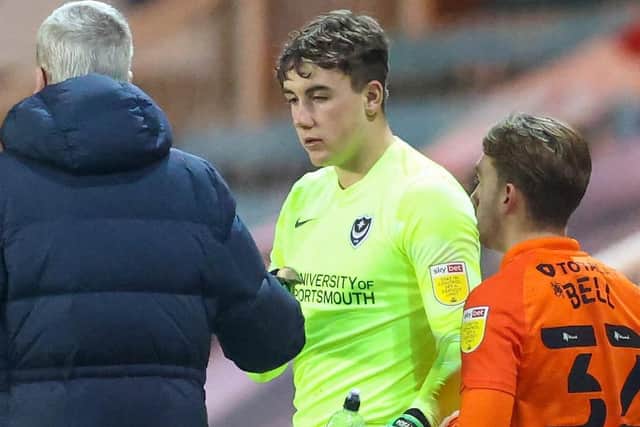 Taylor Seymour (centre) comes on in the second half during the EFL Trophy match between Peterborough United and Portsmouth. Picture by Nigel Keene/Pro Sports Images Ltd