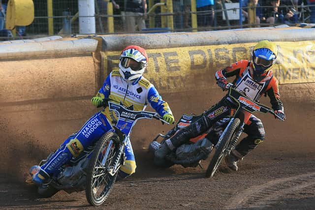 Recent action at Arlington between the Eagles and Scunthorpe / Picture: Mike Hinves