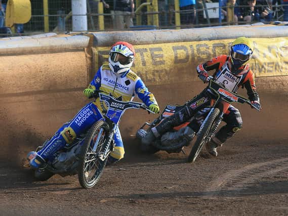 Recent action at Arlington between the Eagles and Scunthorpe / Picture: Mike Hinves