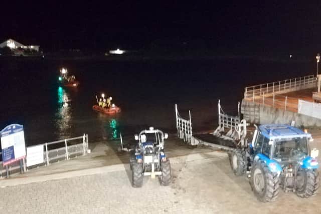 Littlehampton RNLI’s two lifeboats return to the lifeboat station after the search. Credit: RNLI/Beth Brooks