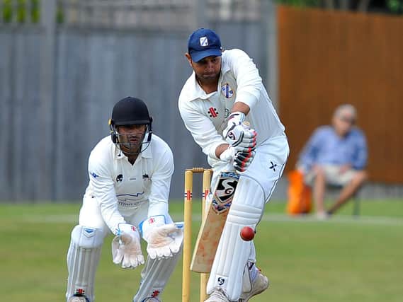 Mahesh Rawat hit an unbeaten 101 for Middleton in their abandoned Premier Division game against Haywards Heath. Picture by Steve Robards