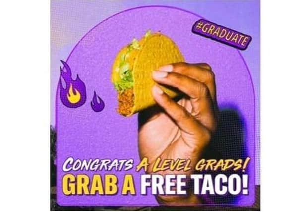Free tacos for students on results day. SUS-210908-162718001