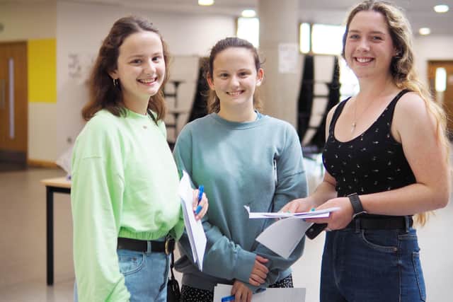 Midhurst Rother College students celebrate their A level results SUS-211008-115029001