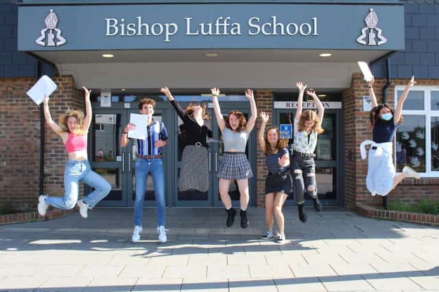 Bishop Luffa students celebrate A Level results SUS-211008-133117001