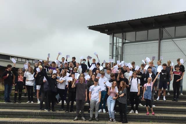 Students celebrating their GCSE results at Tanbridge House School