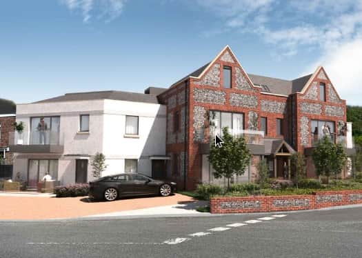 Proposed design of new homes on the Marquis of Granby pub site