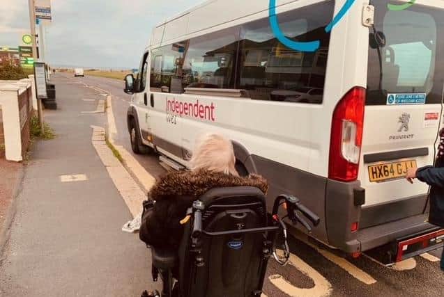 Independent Living, the care company who look after Patricia, sent their mini bus out to take Patricia and her daughter, Charlotte, home, after searching for a taxi for over three hours