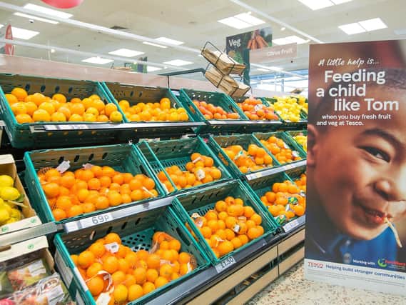 For every piece of fruit and vegetables sold, Tesco donated the same to children's charities