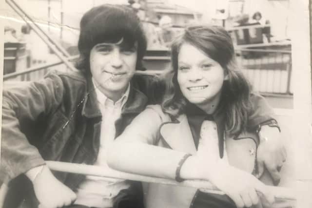 Kevin and Sheila on their first date, after they met at the Littlehampton Bonfire Society celebrations 50 years ago