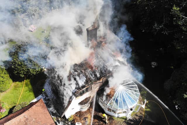 The thatched roof blaze took place in Sea Lane