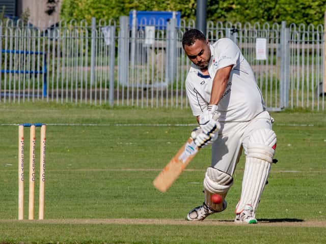 Brad Rose strikes out for Selsey CC / Picture: Bob Hoare