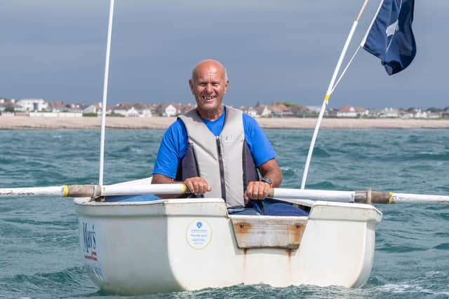 Ross Fisher at sea. Photo by Tony Lord of the Bognor Regis camera club