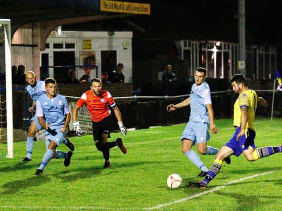 Little Common on the back foot against Eastbourne Town / Picture: Joe Knight