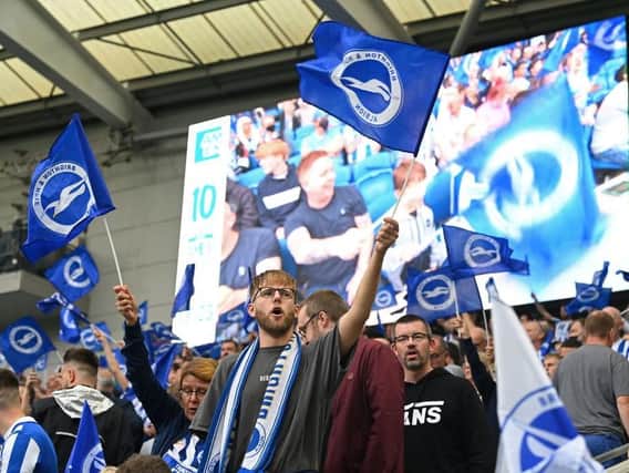 Brighton supporters were in good voice on their return to the Amex