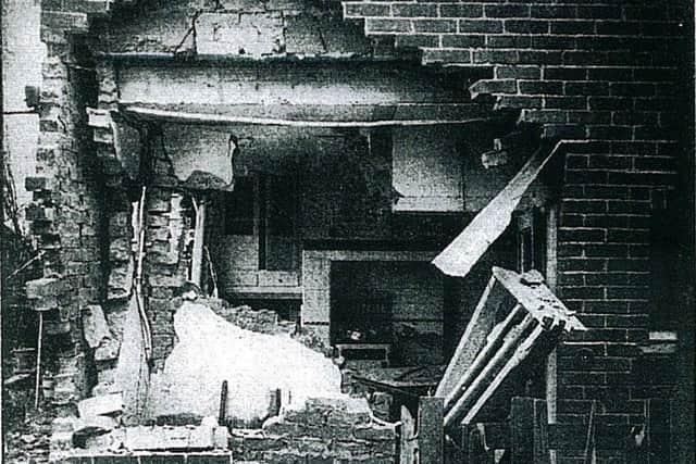 A damaged house in Croft Avenue, Southwick