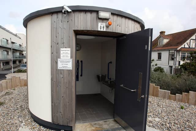 Public toilet, Goring seafront, near Eirene Road. Photo by Derek Martin