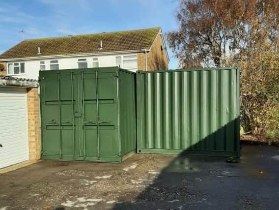 The shipping containers. Picture from Eastbourne Borough Council SUS-210827-121130001