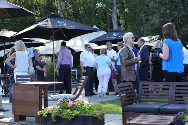 HHBA members mingle at the Summer Drinks at Ridgeview Wine Estate event on Wednesday (August 25). Picture: Dan Ford, StoryScreen.