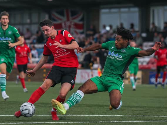 Eastbourne Borough on the attack against Oxford City / Picture: Andy Pelling