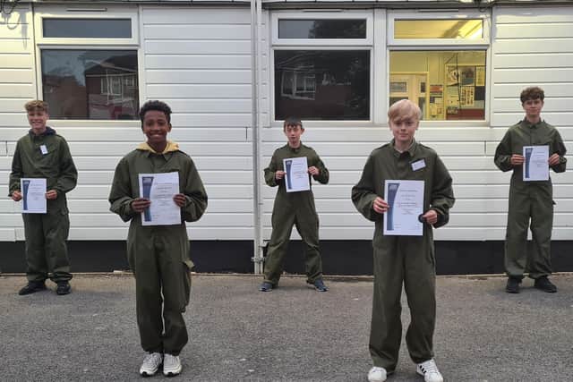 Newly-recruited 1440 (Shoreham) Squadron air cadets with their basic first aid certificates. Picture: Flying Officer Naomi Easterbrook, officer commanding 2021 Crown Copyright