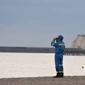 Emergency services search for the missing swimmer near Seaford. Picture from Dan Jessup SUS-210109-155130001