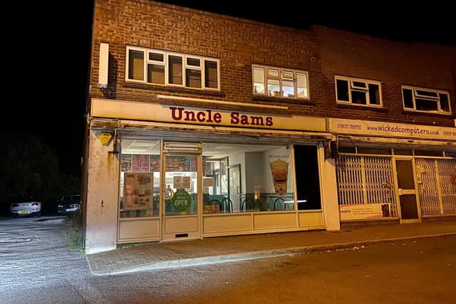 The incident involved two men behind Uncle Sams Hamburger Express in Worthing Road. Photo: Eddie Mitchell