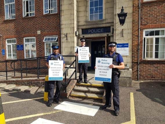 Chichester Police with the signs SUS-210209-114555001