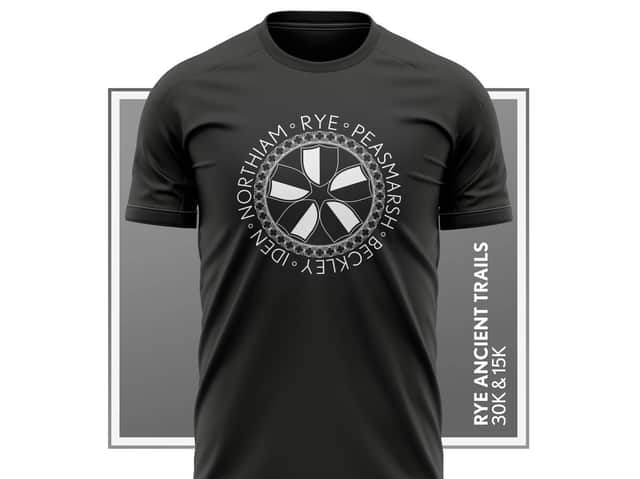 A special T-shirt has been designed for the Rye Ancient Trails race