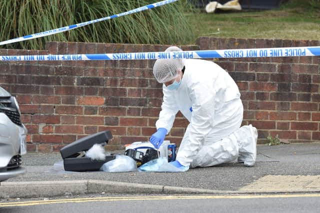 Sussex Police said an unconscious man was found with a serious head injury in Moatcroft Road, Eastbourne. Picture: Dan Jessup. SUS-210831-081226001