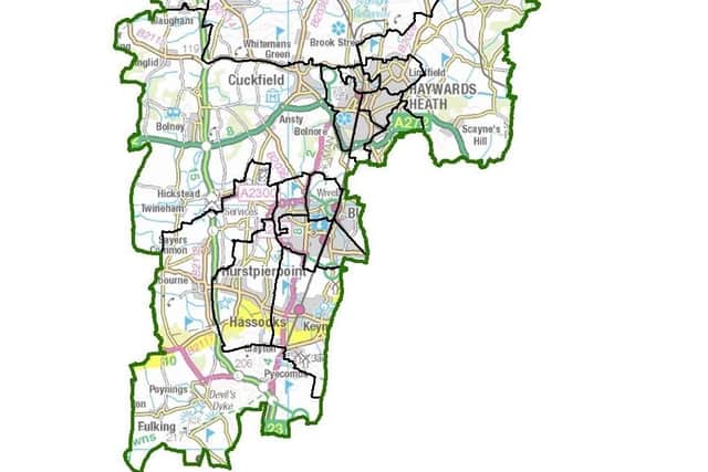 The proposed wards for Mid Sussex District Council. Picture: Ordnance Survey/ Crown copyright.